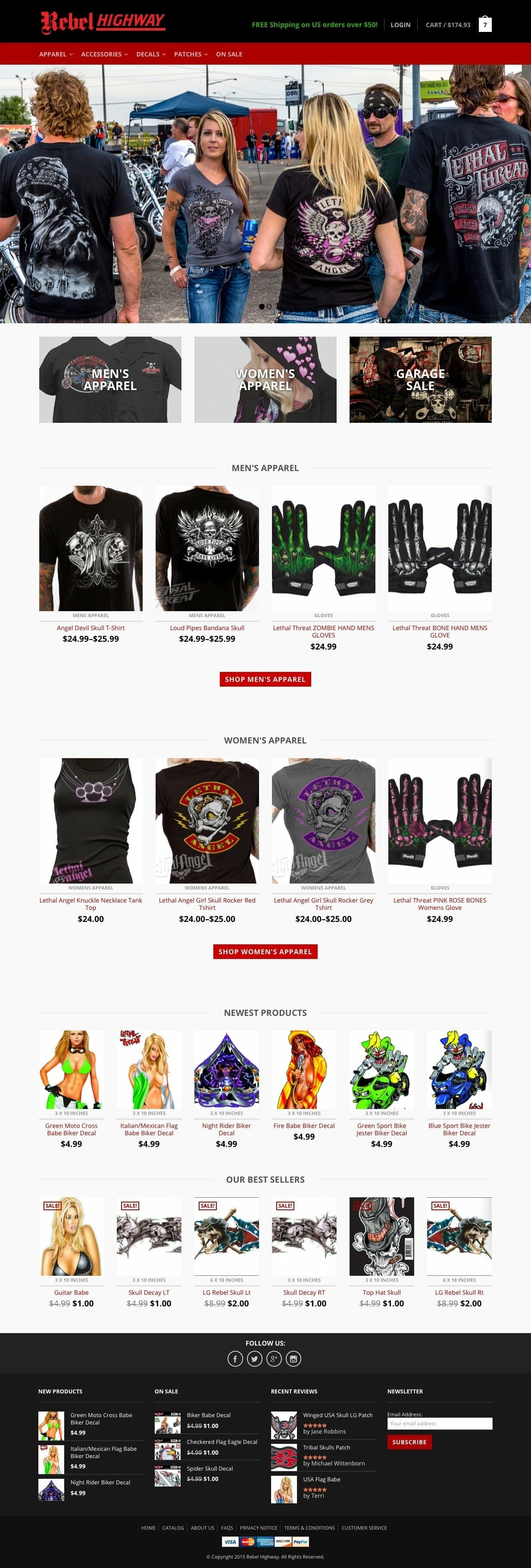 Rebel Highway website homepage
