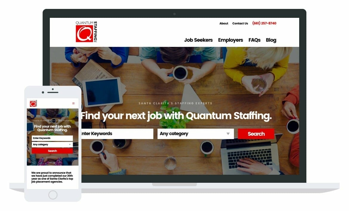 Quantum Staffing website